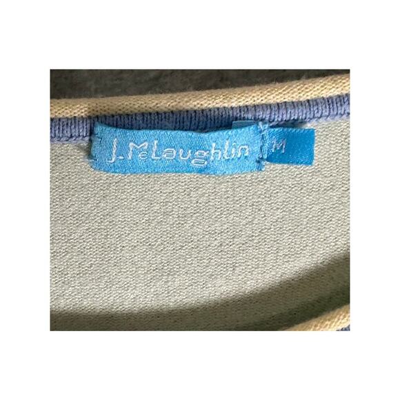 J McLaughlin Sz M Pullover‎ Long Sleeve Sweater Contrasting Trim Neckline Wrists - Picture 3 of 13